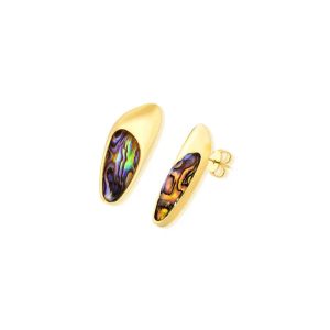 BRINCO DOURADO TRIÂNGULO ESCALENO CONCHAS