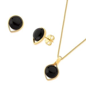 CONJUNTO DIA A DIA DOURADO PEDRA CABOCHAO